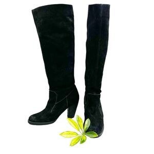 BRONX Yannik Tall Black Suede Boots 38 / 7.5